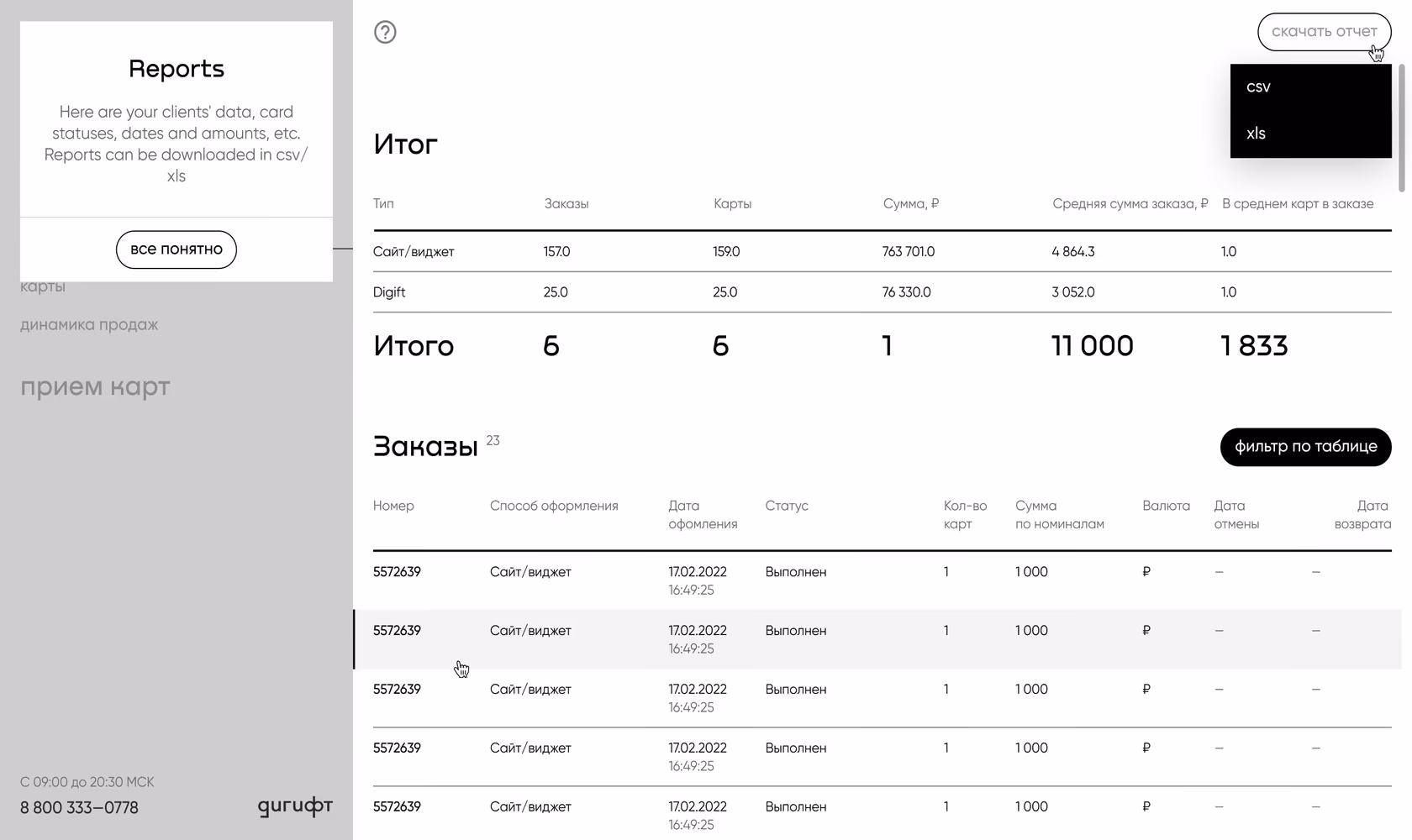 Digift Partner Admin Panel